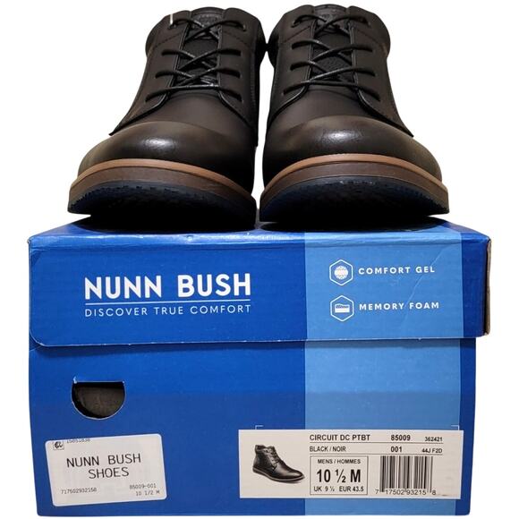 Nunn Bush Men Circuit DC Plain Toe Chukka Boots Size US 10.5M Black Faux Leather - Picture 6 of 6